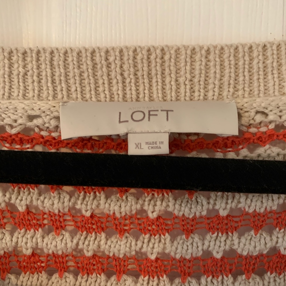 Loft Open Weave Chunky Stripe Sweater - image 2